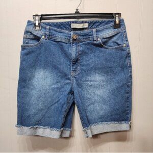 Est 1946 Shorts Size 10 Blue‎ Denim Embroidered Floral  Classic Casual C277